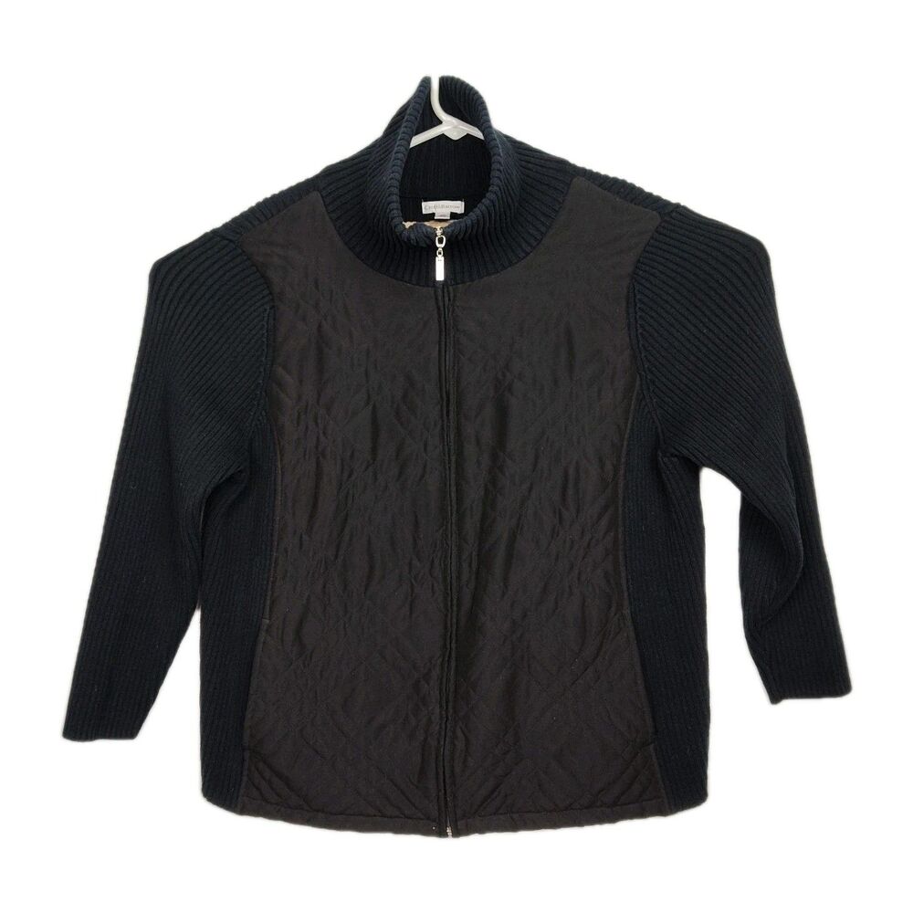 Croft & Barrow Full-Zip Jacket Women's 2X Black Quilted Filled Collared